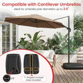 225 LBS Cantilever Patio Umbrella Base with Wheels and Crossed Base