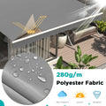 AECOJOY 12'x10' Manual Retractable Awning Sun Shade, Patio Awning Canopy