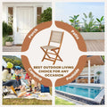 AECOJOY Outdoor Folding Chairs Set of 2, Wooden Patio Dining Chairs with High Back