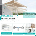 AECOJOY 16'x10' Manual Retractable Awning Sun Shade, Patio Awning Canopy