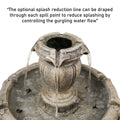 48�?h Outdoor Floor Water Fountain, 3 - Tiers Concrete Water Fountain with Submersible Electric Pump - Garden Cascading Waterfall for Yard Patio Lawn Home Decor