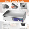 22" Commercial Electric Griddle 2000W, Stainless Steel Flat Top Grill w/ Cast Iron Plate & 122°F-572°F Adjustable Temp, Kitchen Countertop Teppanyaki