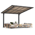 AECOJOY 10' x 10' Outdoor Gazebo Pergola Carport for Patio, Freestanding Lean to Hard Top Pergolas and Gazebos Clearance with Roof