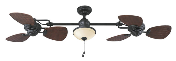 Harbor Breeze Twin Breeze II 74-in Oil-Rubbed Bronze Outdoor Downrod Ceiling Fan