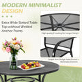 AECOJOY Metal Patio Table with 1.73" Umbrella Hole, Outdoor Round Dining Table