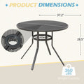 AECOJOY Metal Patio Table with 1.73" Umbrella Hole, Outdoor Round Dining Table