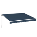AECOJOY 13'×10' Manual Retractable Awning Sun Shade, Patio Awning Canopy