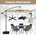 Tangkula 10ft Patio Umbrella with Base Included with 360 Degree Rotation