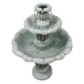 48�?h Outdoor Floor Water Fountain, 3 - Tiers Concrete Water Fountain with Submersible Electric Pump - Garden Cascading Waterfall for Yard Patio Lawn Home Decor