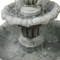 48�?h Outdoor Floor Water Fountain, 3 - Tiers Concrete Water Fountain with Submersible Electric Pump - Garden Cascading Waterfall for Yard Patio Lawn Home Decor