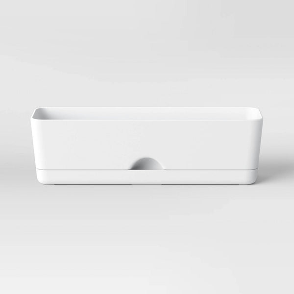 16"x5" Indoor/Outdoor Rectangular Self-Watering Window Box White - Room Essentials
