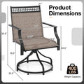 Outdoor Swivel Dining Chairs Set of 2/4 with Quick-Drying Fabric & Metal Frame, All-Weather Patio Chairs for Backyard Porch Lawn Garden