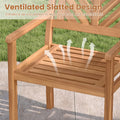 Tangkula Acacia Wood Patio Dining Chairs Set of 2/4 Heavy-Duty Wooden Armchairs for Porch