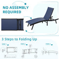 AECOJOY Outdoor Chaise Lounge, All Weather Pool Lounge Chairs Ergonomic Design (Navy, 2 PCs)