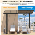 AECOJOY 12' x 10' Gazebo, Outdoor 10x12 Pergola Carport for Patio, Freestanding Lean to Hardtop Gazebo