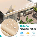 AECOJOY 13'×10' Manual Retractable Awning Sun Shade, Patio Awning Canopy