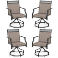 Outdoor Swivel Dining Chairs Set of 2/4 with Quick-Drying Fabric & Metal Frame, All-Weather Patio Chairs for Backyard Porch Lawn Garden