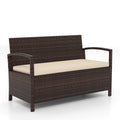 Tangkula 42 Gallon Outdoor Bench with Storage for Porch Backyard Poolside