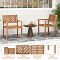 Tangkula Acacia Wood Patio Dining Chairs Set of 2/4 Heavy-Duty Wooden Armchairs for Porch
