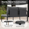Tangkula 4 Pieces Patio Furniture Set with Cushions and Tempered Glass Coffee Table