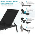 AECOJOY Patio Lounge Chairs, Outdoor Chaise Lounge with Wheels, Black