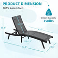AECOJOY Outdoor Chaise Lounge, All Weather Pool Lounge Chairs Ergonomic Design (Dark Grey, 1 PCs)