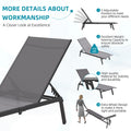 AECOJOY Patio Lounge Chairs, Outdoor Chaise Lounge with Wheels, Dark Grey