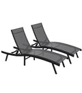 AECOJOY Outdoor Chaise Lounge, All Weather Pool Lounge Chairs Ergonomic Design (Dark Grey, 1 PCs)