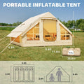 6 Person Inflatable Camping Tent with Pump, 10ft x7ft Glamping Family Tent Easy Setup 4 Season Waterproof Windproof Outdoor Blow Up Tent Luxury Oxford Cabin with Mesh Windows & Doors sgtnighsdesigns