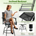 Outdoor PE Wicker Swivel Bar Stools Set of 2, Metal Frame Counter Height Patio Chairs with Back & Cushions for Patio, Garden, Deck