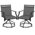 Outdoor Swivel Dining Chairs Set of 2/4 with Quick-Drying Fabric & Metal Frame, All-Weather Patio Chairs for Backyard Porch Lawn Garden