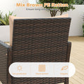 Tangkula 3 Piece Patio Bistro Set Rattan Wicker Outdoor Conversation Set with Cushions and Coffee Table