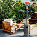 50,000 BTU Propane Patio Heater, Standing Stainless Steel Outdoor Heater with Wheels, Triple Protection, CSA Certified for Deck & Commercial