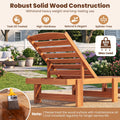Tangkula Solid Wood Patio Chaise Lounge with 5-Level Adjustable Backrest (1/2)