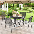 AECOJOY Metal Patio Table with 1.73" Umbrella Hole, Outdoor Round Dining Table