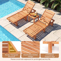 Tangkula Solid Wood Patio Chaise Lounge with 5-Level Adjustable Backrest (1/2)