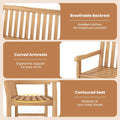 Tangkula 51" Teak Wood Outdoor Bench 2-Person Solid Wood Garden Patio Bench