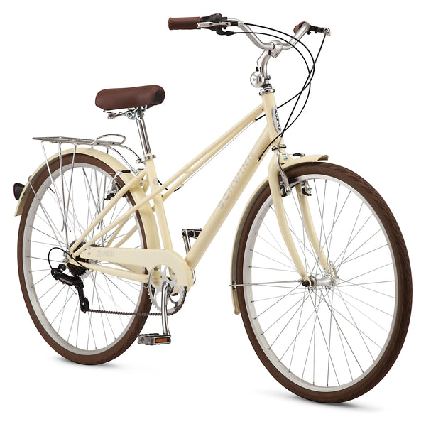 Schwinn Admiral 700c Adult Hybrid Bike, 7 Speed Womens Bike, Cream