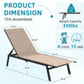 AECOJOY Patio Lounge Chairs, Outdoor Chaise Lounge with Wheels, Beige, 4PCS