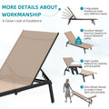 AECOJOY Patio Lounge Chairs, Outdoor Chaise Lounge with Wheels, Beige, 4PCS