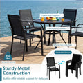 Tangkula Patio Dining Chairs | Stackable Outdoor Armchairs with Metal Frame