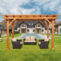 AECOJOY Wood Pergola 12'x10' Gazebo, Outdoor Pergola for Patio Deck Garden Backyard and Patio