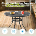 AECOJOY Metal Patio Table with 1.73" Umbrella Hole, Outdoor Round Dining Table