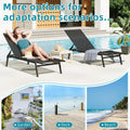 AECOJOY Patio Lounge Chairs, Outdoor Chaise Lounge with Wheels, Black