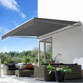 AECOJOY 14'x10' Manual Retractable Awning Sun Shade, Patio Awning Canopy