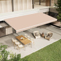 AECOJOY 12'x10' Manual Retractable Awning Sun Shade, Patio Awning Canopy