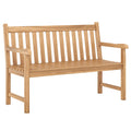 Tangkula 51" Teak Wood Outdoor Bench 2-Person Solid Wood Garden Patio Bench