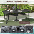 Tangkula Rectangle Patio Dining Table for 8 with Umbrella Hole