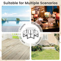 8 Person Round Outdoor Picnic Table Bench Set with Umbrella Hole, All-Weather HDPE Tabletop & Metal Frame for Patio Garden Yard