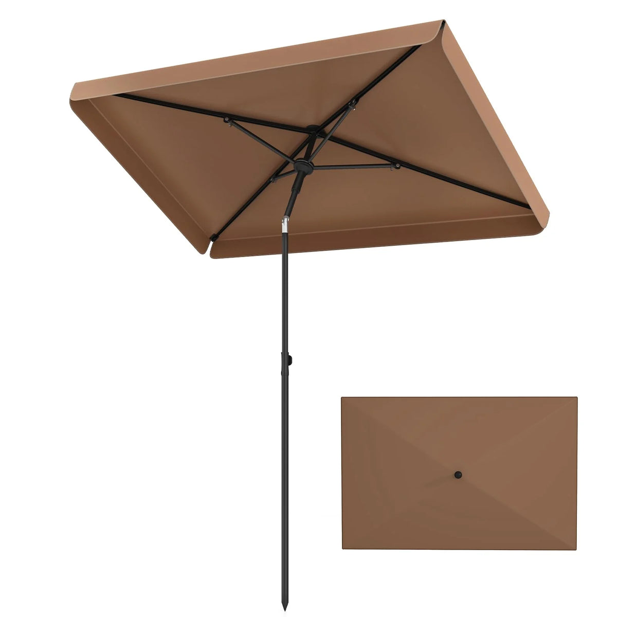 Tangkula 6.5 x 4.3 FT Rectangular Patio Umbrella
